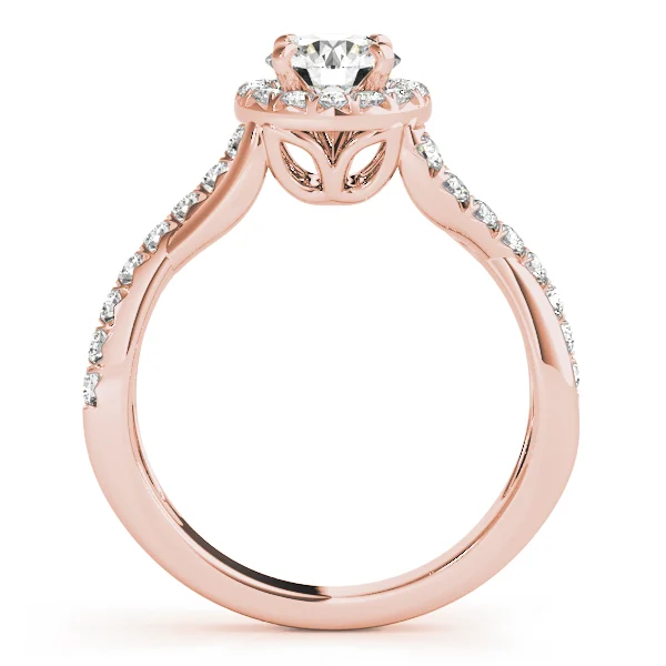 Bypass Twisted Shank Halo Engagement Rings - Image 8