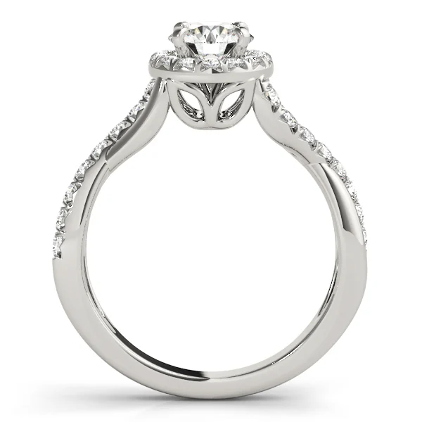 Bypass Twisted Shank Halo Engagement Rings - Image 2