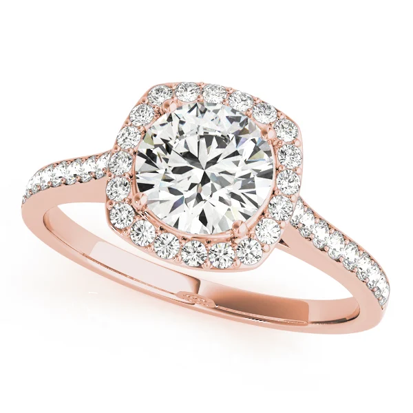 Single Row Halo Engagement Ring - Image 7