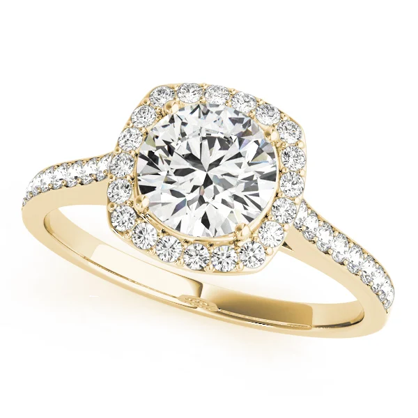 Single Row Halo Engagement Ring - Image 4