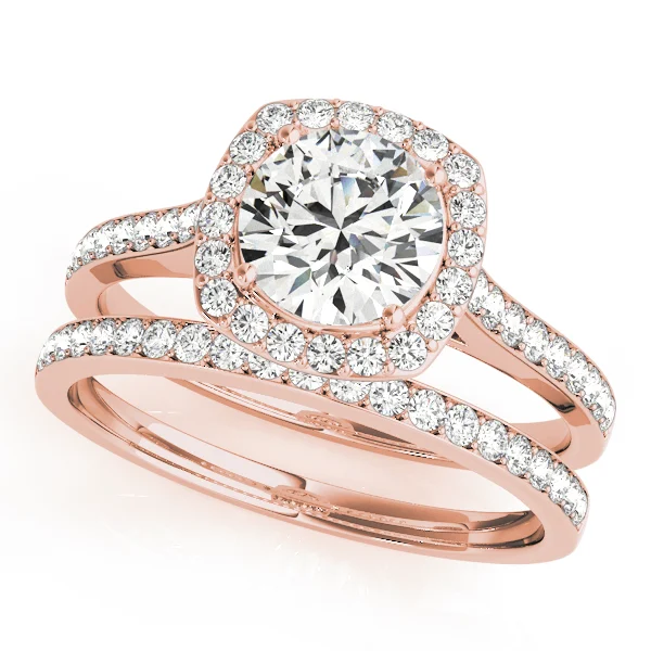Single Row Halo Engagement Ring - Image 9