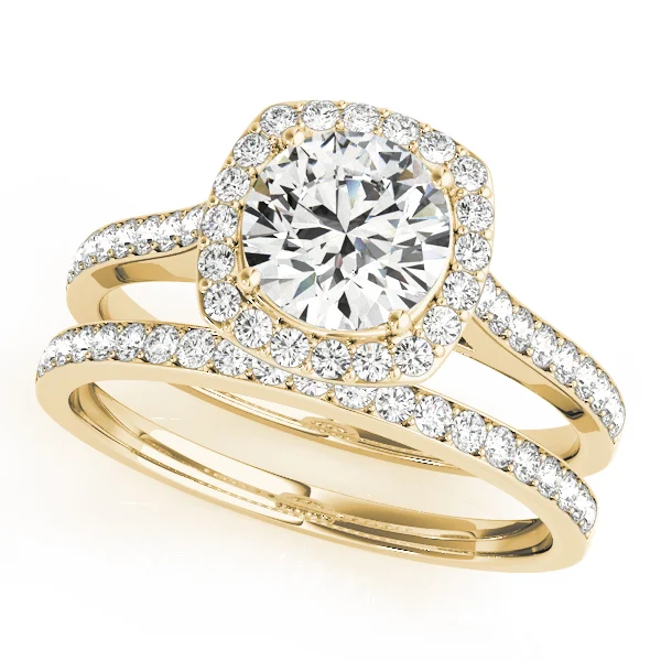 Single Row Halo Engagement Ring - Image 6