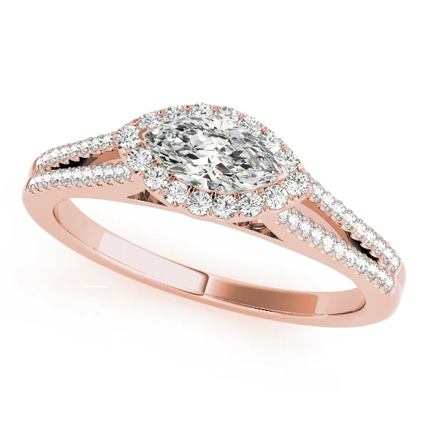 Multirow Marquise Halo Engagement Rings - Image 7
