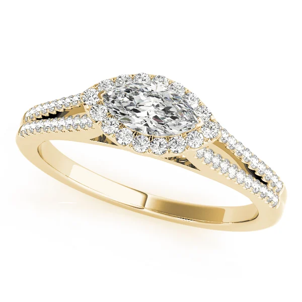 Multirow Marquise Halo Engagement Rings - Image 4