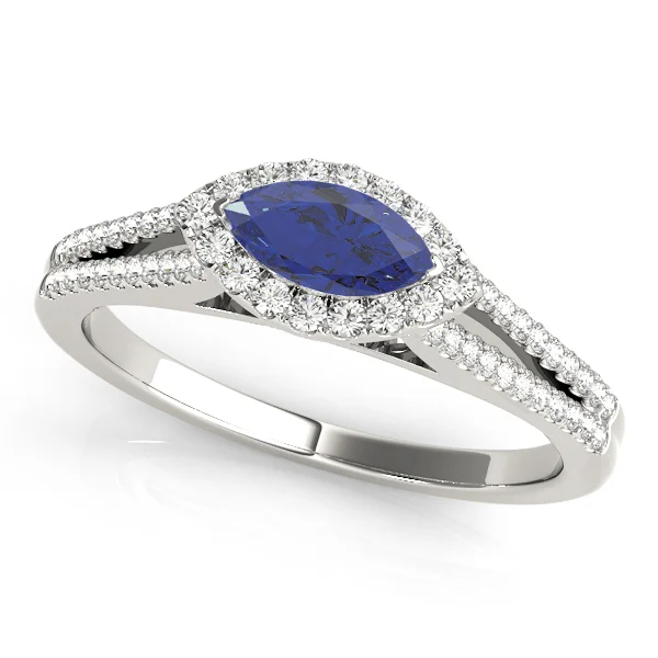 Multirow Marquise Halo Engagement Rings - Image 10