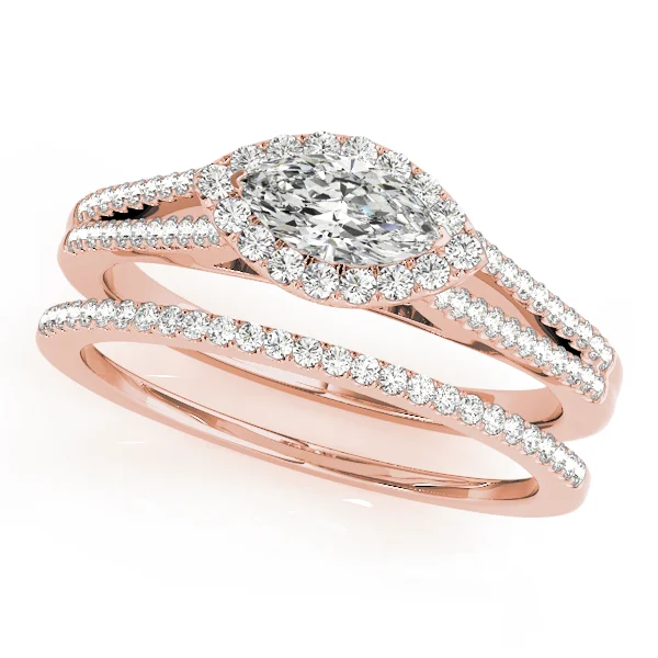 Multirow Marquise Halo Engagement Rings - Image 9