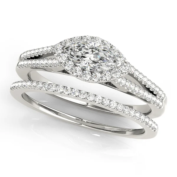 Multirow Marquise Halo Engagement Rings - Image 3