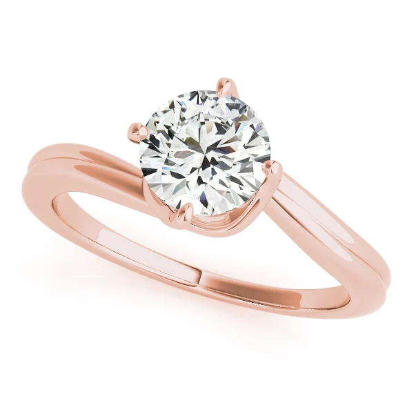 Round Solitaire Bypass Engagement Ring - Image 7