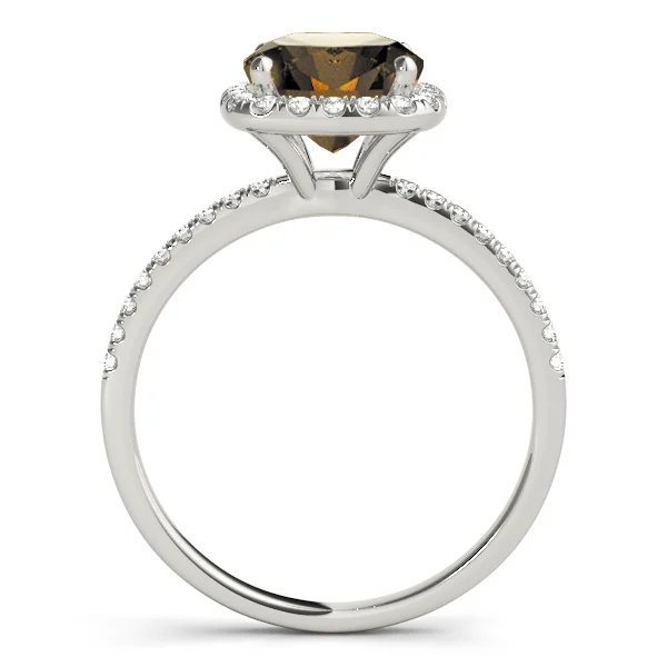 Single Row Cushion Halo Engagement Ring - Image 17