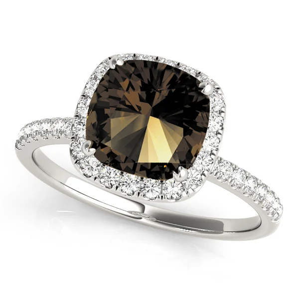 Single Row Cushion Halo Engagement Ring - Image 16