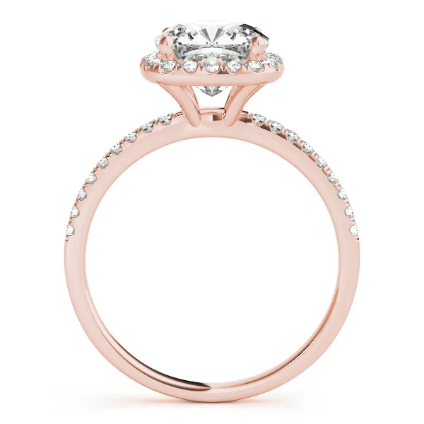 Single Row Cushion Halo Engagement Ring - Image 12