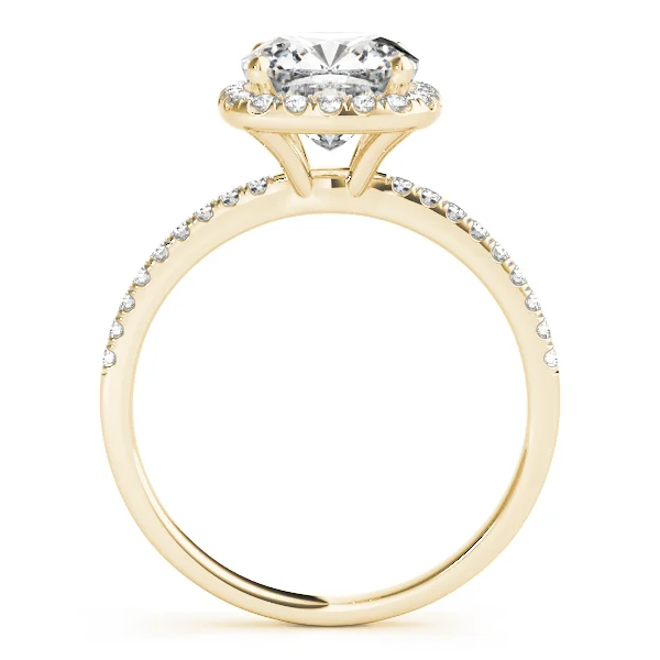 Single Row Cushion Halo Engagement Ring - Image 7