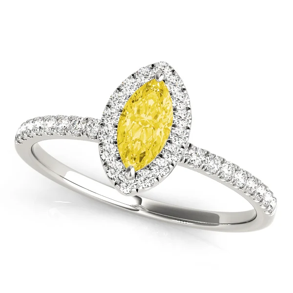 Marquise Halo Engagement Ring - Image 16
