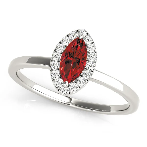 Marquise Halo Engagement Ring - Image 16