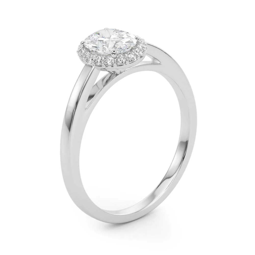 Oval Halo Engagement Ring - Image 4