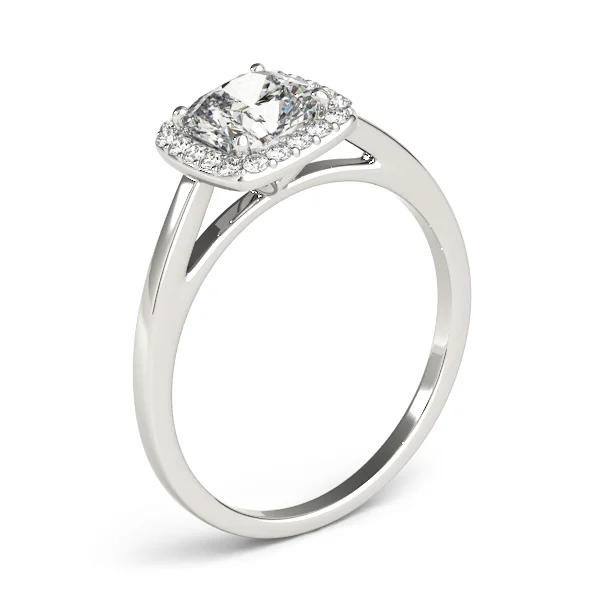 Cushion Shape Cathedral Halo Engagement Ring - Image 4