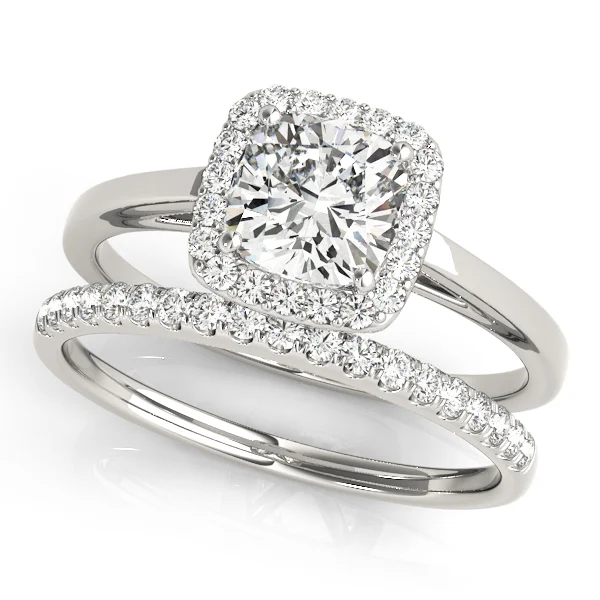 Cushion Shape Cathedral Halo Engagement Ring - Image 3