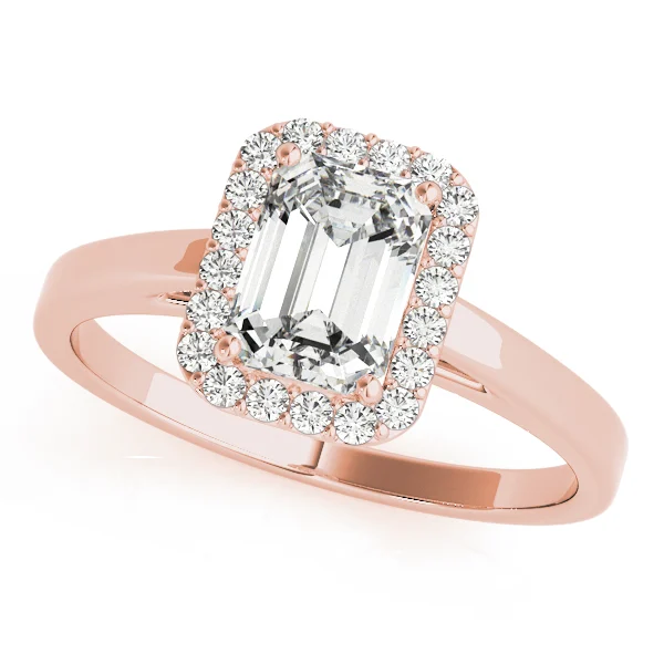 Halo Emerald Cut Engagement Ring - Image 7