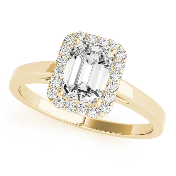 Halo Emerald Cut Engagement Ring - Image 4