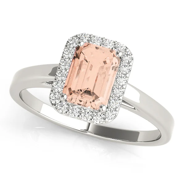 Halo Emerald Cut Engagement Ring - Image 10