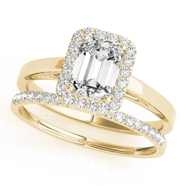 Halo Emerald Cut Engagement Ring - Image 6