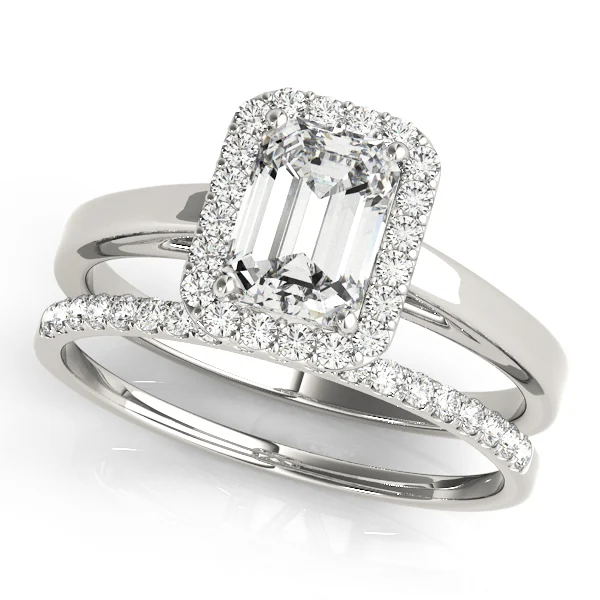 Halo Emerald Cut Engagement Ring - Image 3