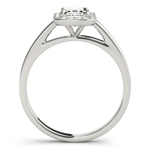 Halo Emerald Cut Engagement Ring - Image 2