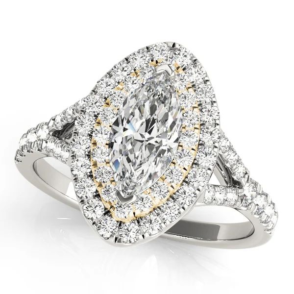 Double Halo Marquise Split Shank Engagement Ring - Image 4