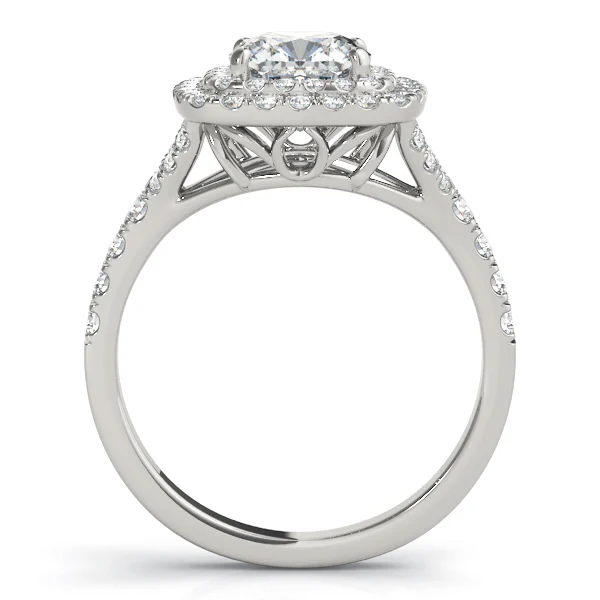 Cushion Cut Split Shank Double Halo Engagement Ring - Image 2