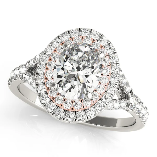 Oval Double Halo Split Shank Engagement Ring - Image 7