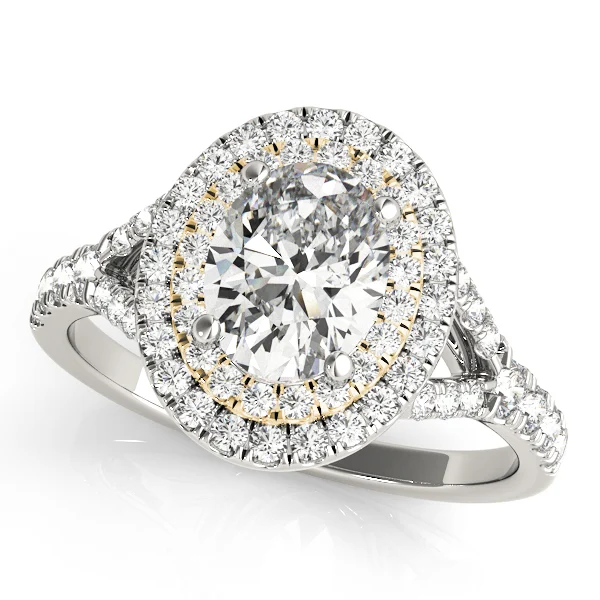 Oval Double Halo Split Shank Engagement Ring - Image 4