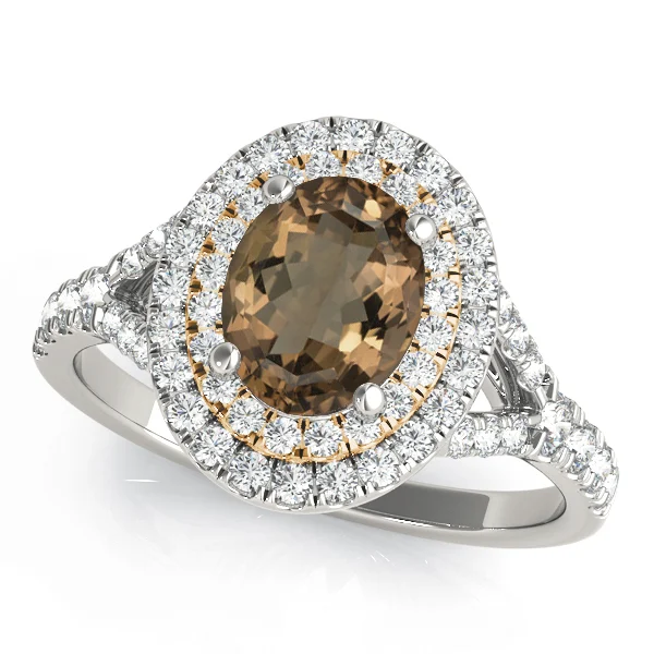 Oval Double Halo Split Shank Engagement Ring - Image 10