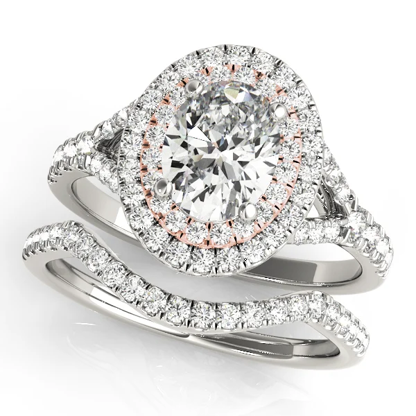 Oval Double Halo Split Shank Engagement Ring - Image 9
