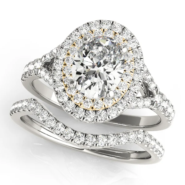 Oval Double Halo Split Shank Engagement Ring - Image 6