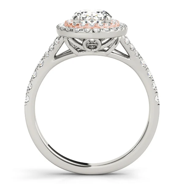 Oval Double Halo Split Shank Engagement Ring - Image 8