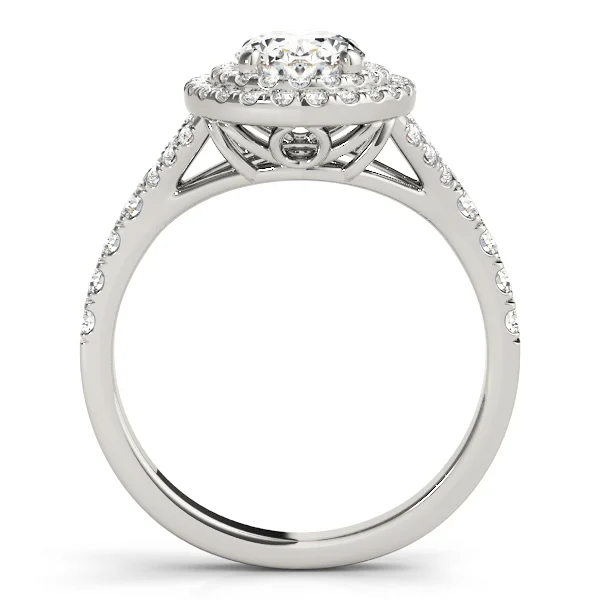 Oval Double Halo Split Shank Engagement Ring - Image 2