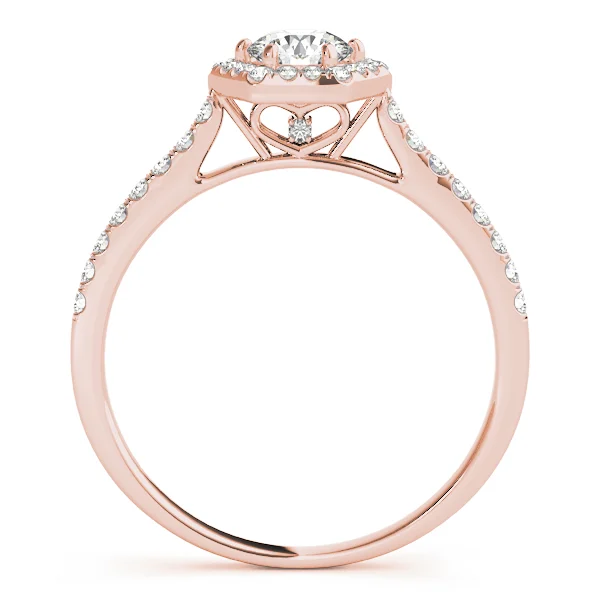 Single Row Cathedral Halo Engagement Ring - Image 10
