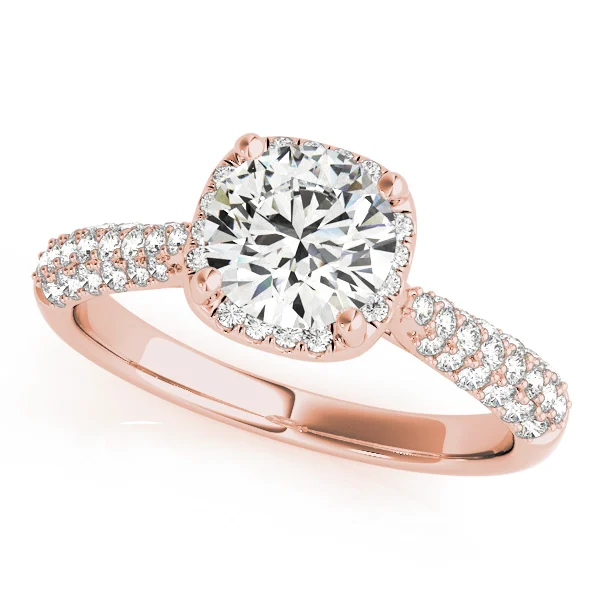 Round Halo Pavé Engagement Ring - Image 9