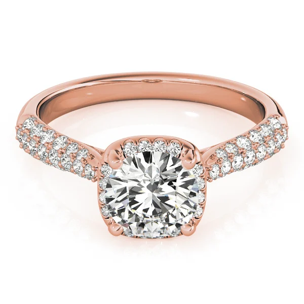 Round Halo Pavé Engagement Ring - Image 11