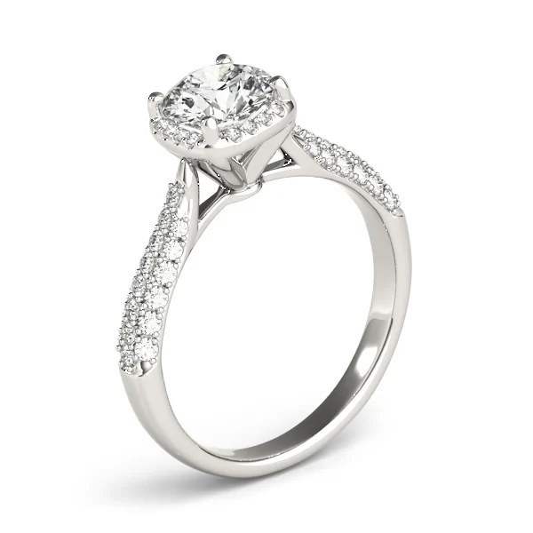 Round Halo Pavé Engagement Ring - Image 3