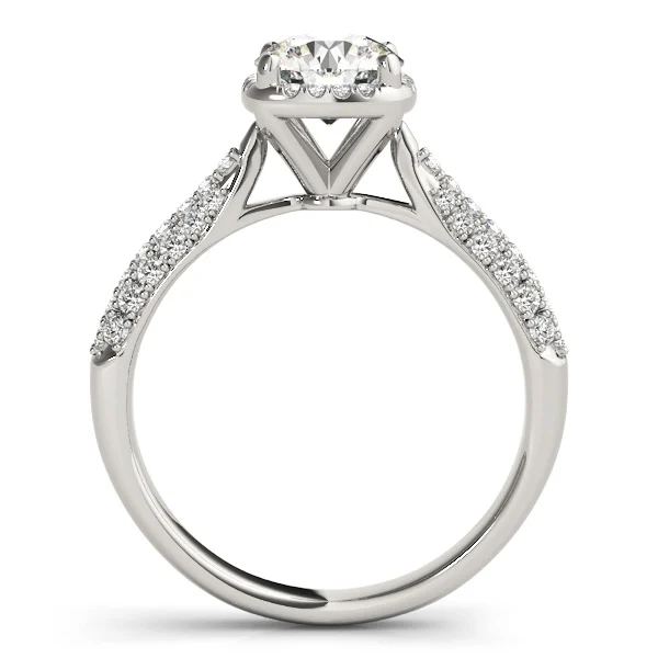 Round Halo Pavé Engagement Ring - Image 2