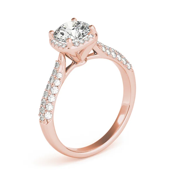 Round Halo Pavé Engagement Ring - Image 12