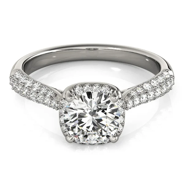Round Halo Pavé Engagement Ring - Image 4