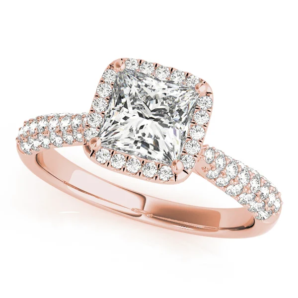 Multirow Pavé Halo Engagement Ring - Image 9