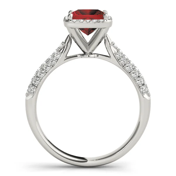 Multirow Pavé Halo Engagement Ring - Image 14