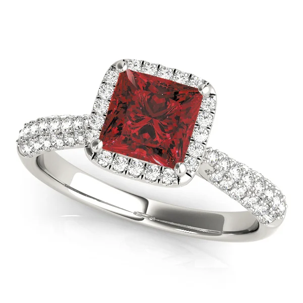 Multirow Pavé Halo Engagement Ring - Image 13
