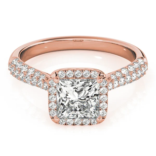 Multirow Pavé Halo Engagement Ring - Image 11
