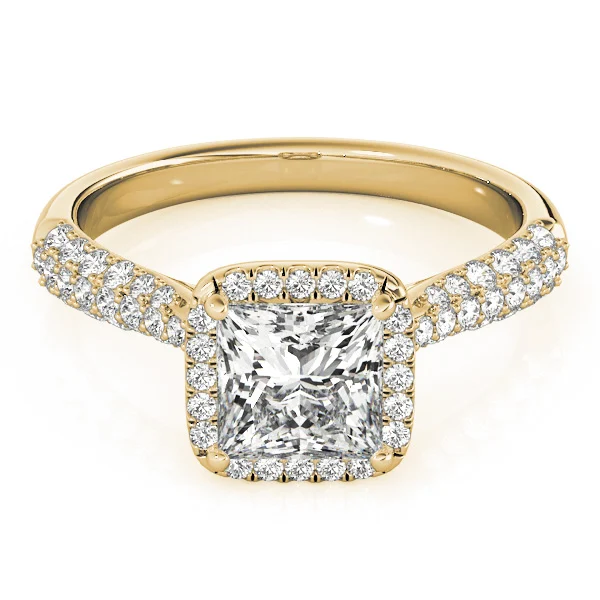 Multirow Pavé Halo Engagement Ring - Image 7
