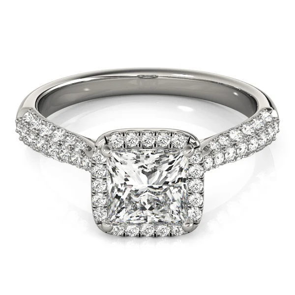 Multirow Pavé Halo Engagement Ring - Image 3