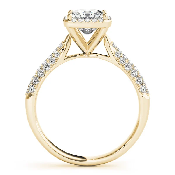 Multirow Pavé Halo Engagement Ring - Image 6